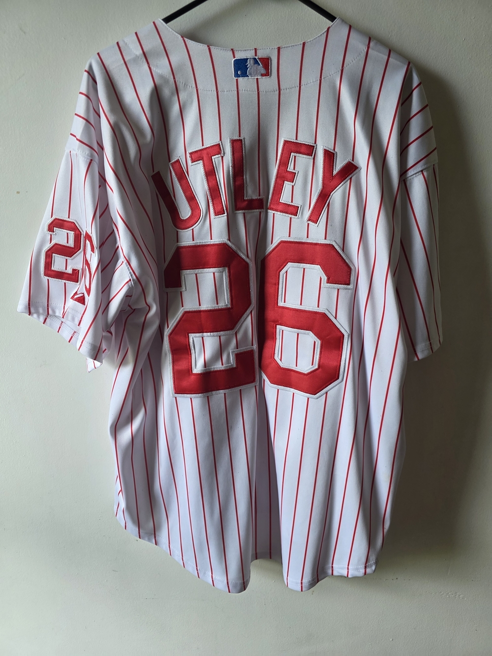 Majestic Authentic Chase Utley 26 Philadelphia Phillies Jersey Size 48 Pinstripe